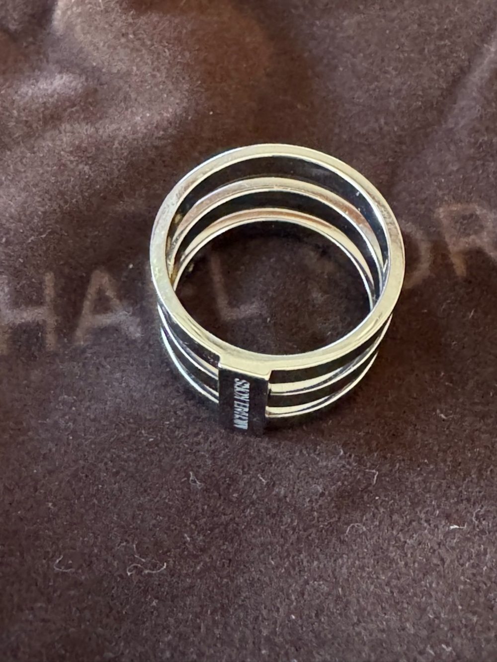 Women’s Silver-Tone Three-Band Ring size 6